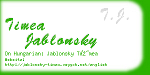 timea jablonsky business card